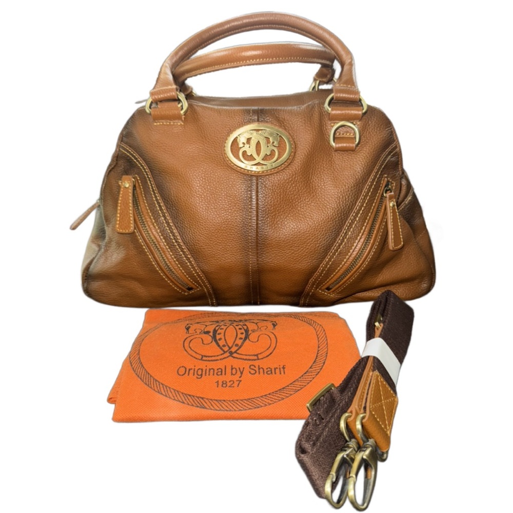 Sharif 2-Tone Leather Satchel NEW - Picture 1 of 7